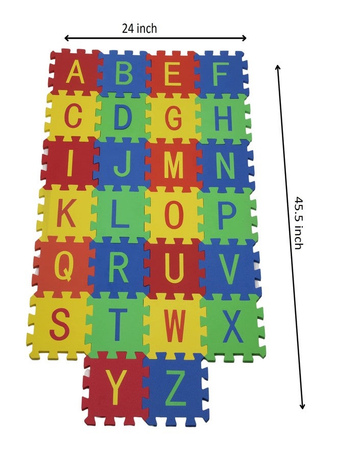 في جراسب سجادة أحجية صغيرة من الفوم للأطفال من VGRASSP، 36 قطعة، سجادة تعليمية متشابكة للأحرف والأرقام للأطفال - متعددة الألوان - Image 2